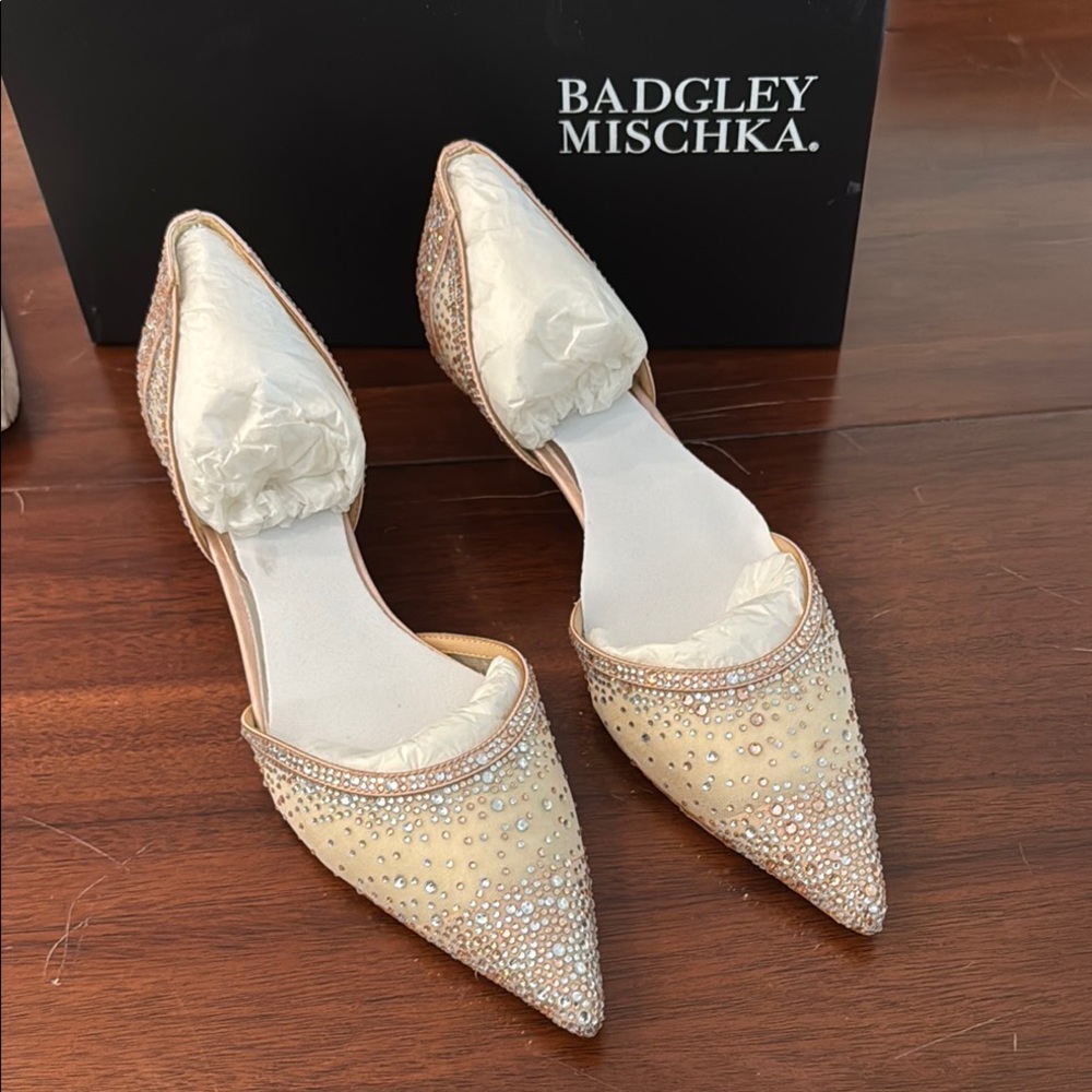 Badgley Mischka Rose Gold Madelyn Kitten Heel